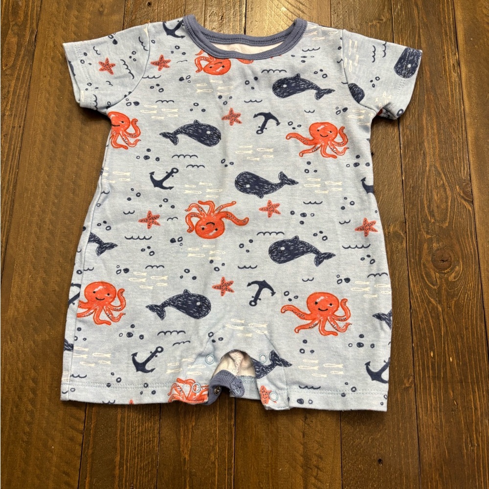 Baby Essentials Blue and Red Nautical Bodysuit